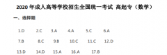 2020年湖南成考高起专《数学》参考答案（考生回忆版）