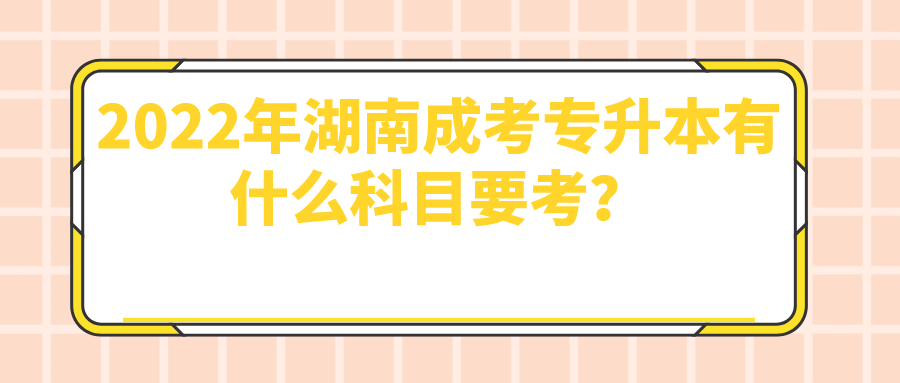 2022年湖南成考专升本有什么科目要考？