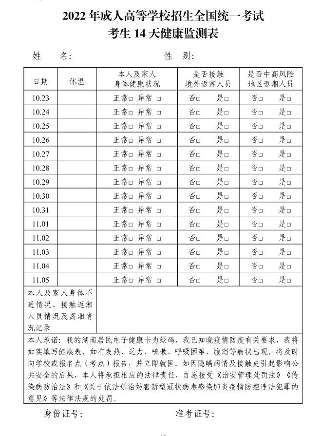 2022年湖南成考各地区疫情防控要求汇总（至10月28日）(图3)