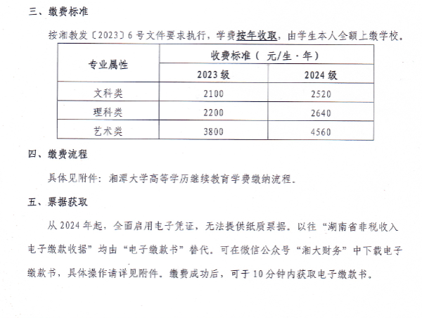 湘潭大学高等学历继续教育2024学年网上自助缴费通知(图4)