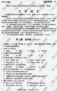 湖南省成人高考2014年统一考试专升本大学语文真