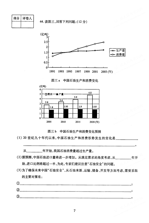 2005年成人高考地理历史试题及答案(高起点)(图7)